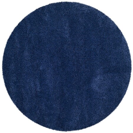 Safavieh 3 x 3 ft. Milan Shag Power Loomed 16 x 30 Round Area Rug, Navy SG180-7070-3R